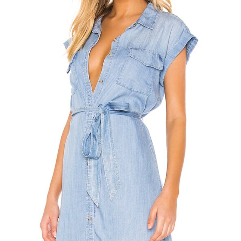 Sanctuary on Revolve Dusty Sleeveless Shirt Dress Chambray Jean Sierra Wash